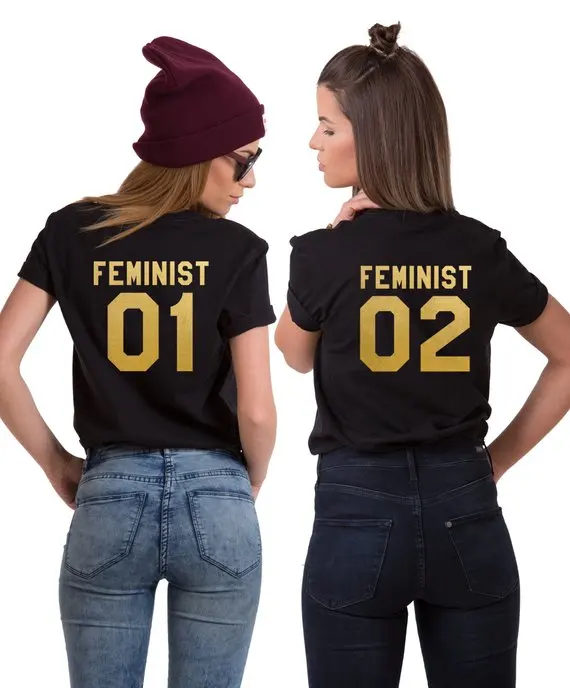 Футболка с графикой Camisetas Feminist 01 02 BFF лозунг tumblr футболки хлопковые одинаковые