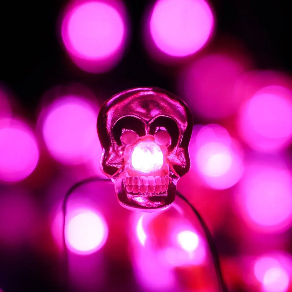 20 светодиодный светильник-гирлянда s в форме черепа медный провод AA питание от