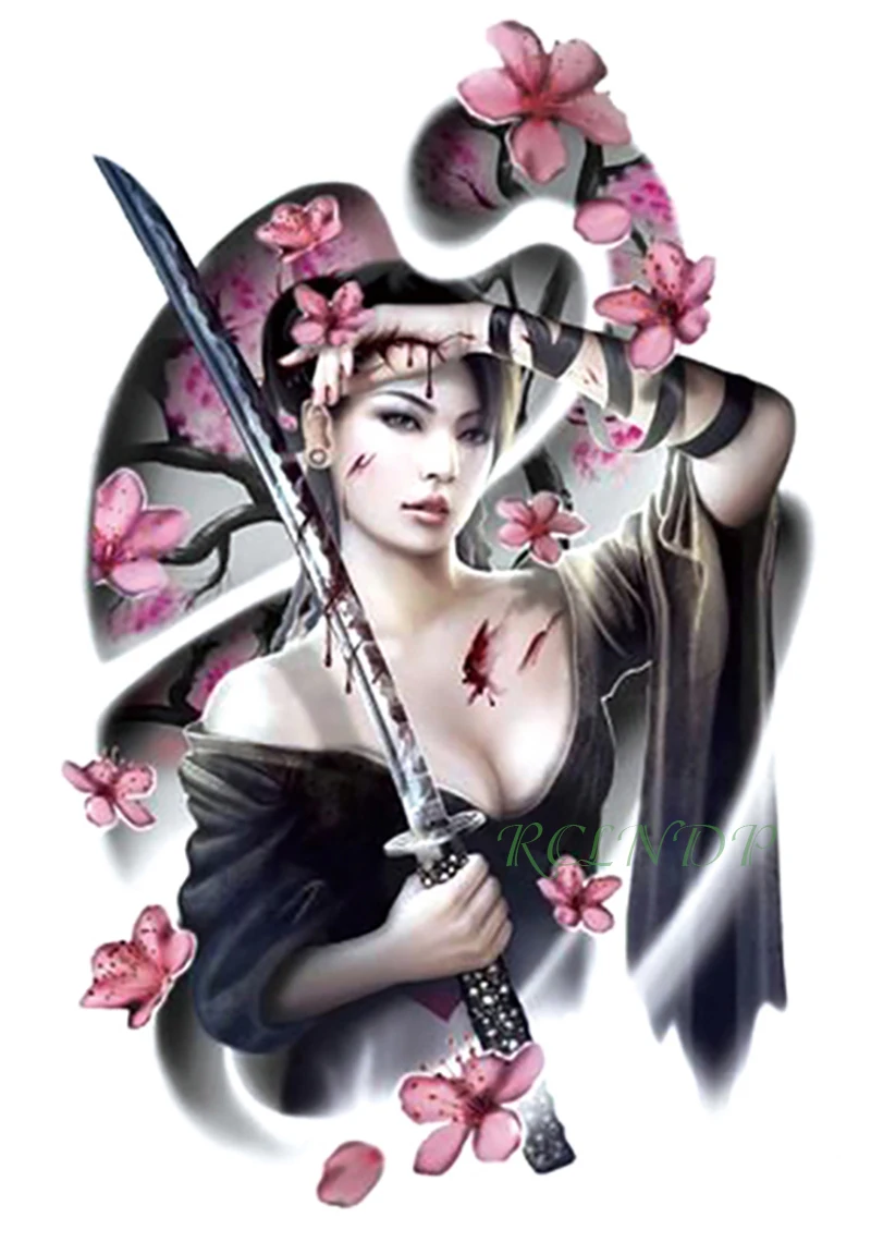 Водостойкая Временная тату-наклейка нож для девочки цветок розы поддельные тату