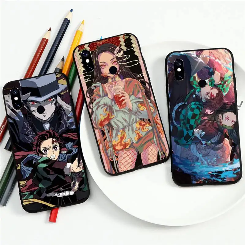 

Kimetsu no yaiba anime Phone Case For Xiaomi Redmi note 7 8 9 t max3 s 10 pro lite funda shell cover coque