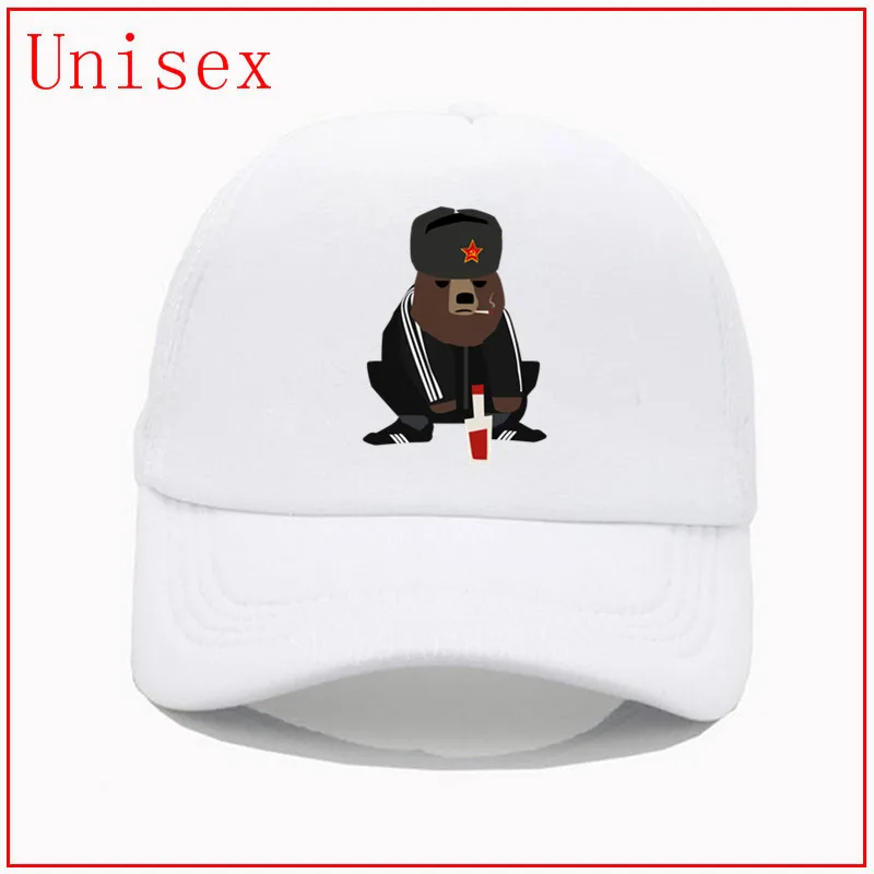 Gopnik_bear_squatting_on_the_street шляпа для девочек шляпы женщин Летняя snapback Панама