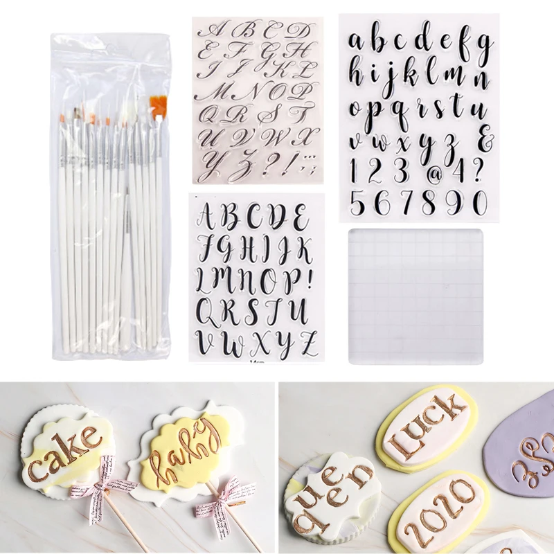 5 шт./компл. с изображением букв алфавита для нарезки печенья в виде тиснения