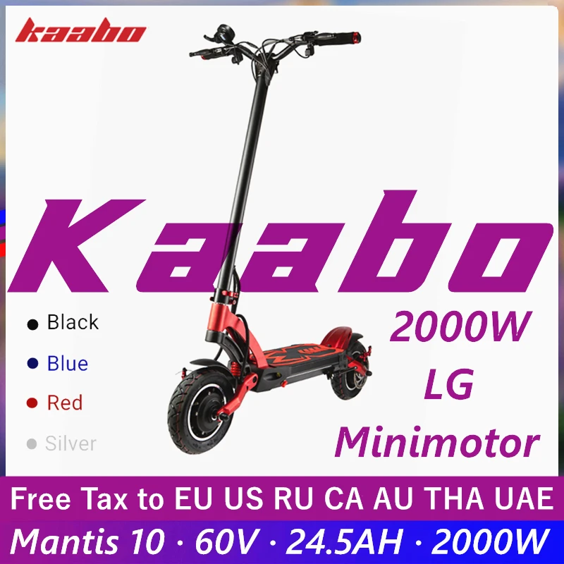 Оригинальный Kaabo Mantis 10 Smart Электрический скутер LG Батарея 60V 24.5AH 2000 Вт Двойной