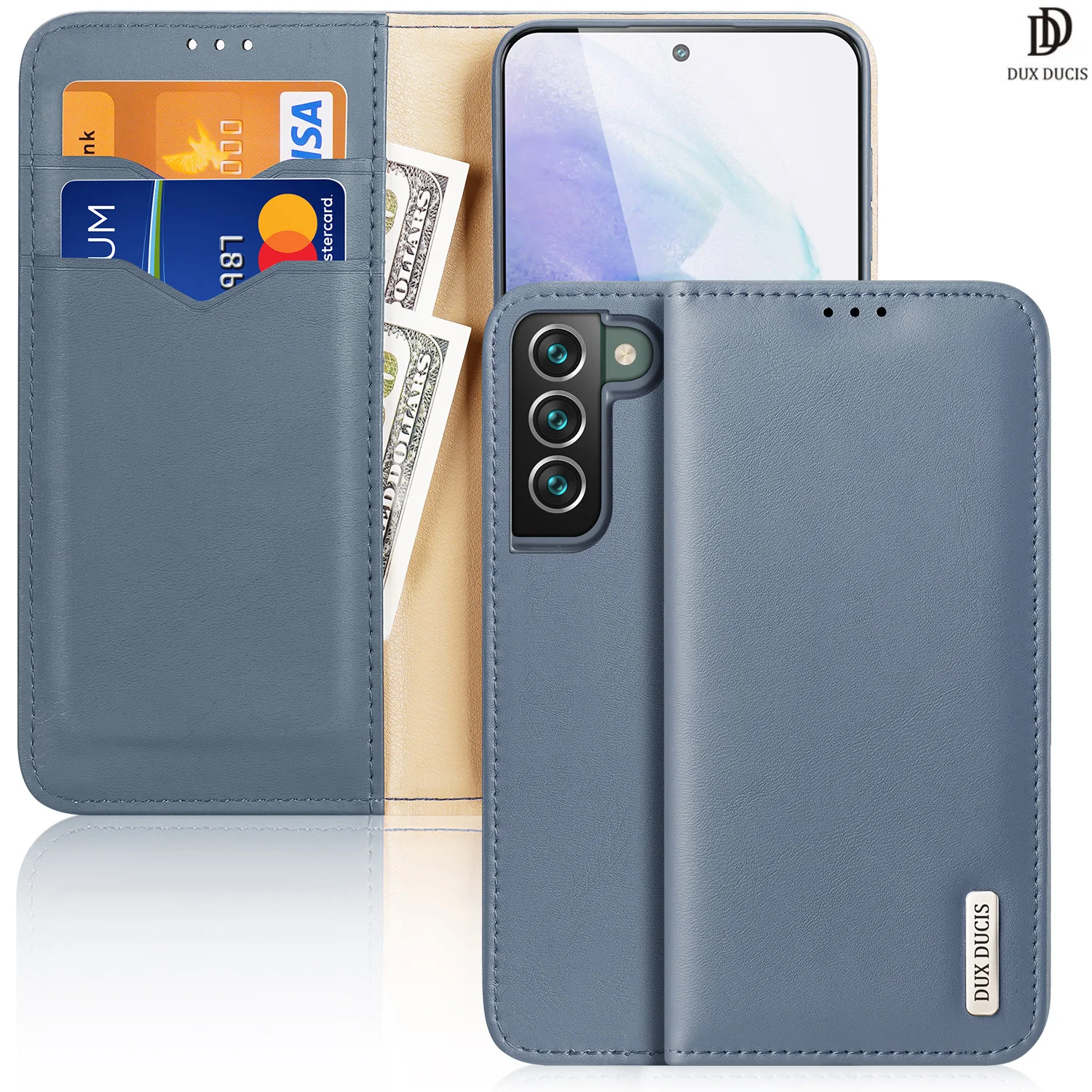 

DUX DUCIS Hivo Series For Samsung Galaxy S22 PLUS Case Flip Cover Luxury Real Leather Wallet Case 360° Protection Steady Stand