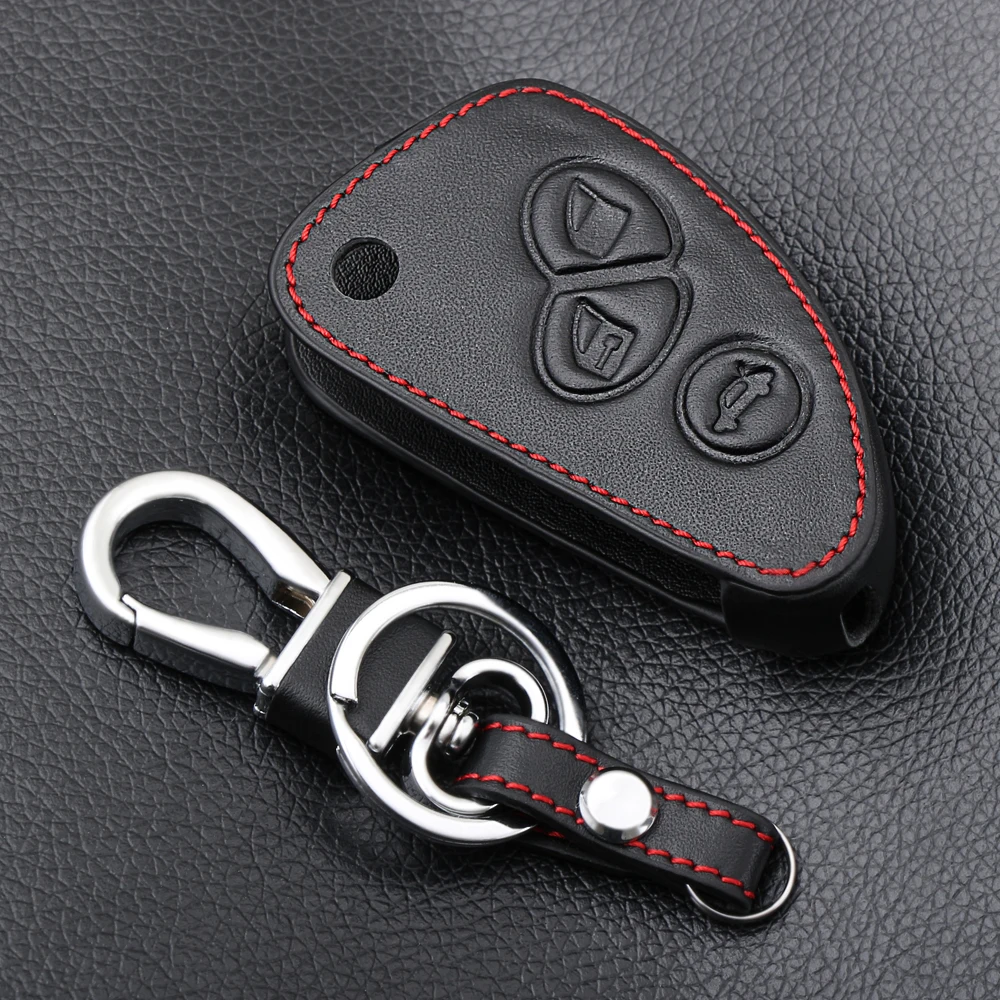 Кожаный чехол для ключей от машины Alfa Romeo 147 156 166 GT JTD TS складной брелок сумка