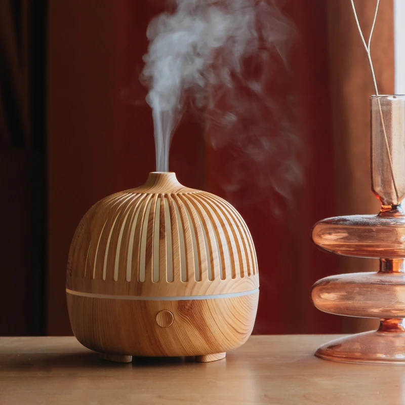 

Wood Grain Diffuser Essential Oils Aromatherapy Diffusers Ultrasonic Humidifier 7 Color LED Lights Waterless Auto-Off