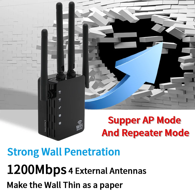 Усилитель сигнала Wi-Fi 2 4/5 8 ГГц 1200 Мбит/с 1*100 | Компьютеры и офис
