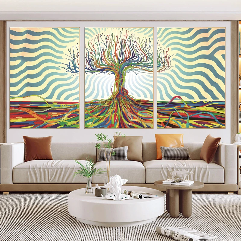 

Colorful Tree of Life Canvas Painting Abstract Plant Poster and Prints Wall Art Picture for Living Room Home Hotel Decor Cuadros