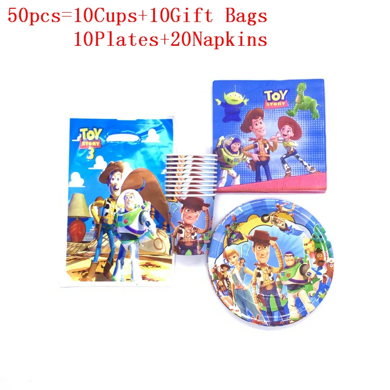 Одноразовая посуда Disney Toy Story 4 бумажные тарелки + чашки салфетки подарочные
