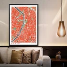16 классических карт знаменитых городов, холст, живопись, плакаты и принты, настенная живопись, карта Парижа, Мадрид, большая гостиная
