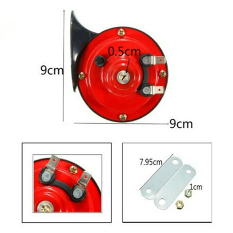 

Car Loud Electric Dual Tone Snail Horn Speaker Whistle Waterproof 2 Colors 9*9*0.5cm Car parts Auto Accessories New Hot 1 Pair