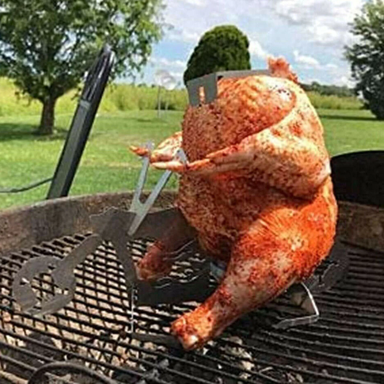 Забавная подставка для барбекю курицы пива американский мотоцикл стойка из