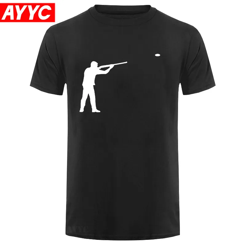 Мужская футболка Skeet с принтом для стрельбы коротким рукавом летняя новинка
