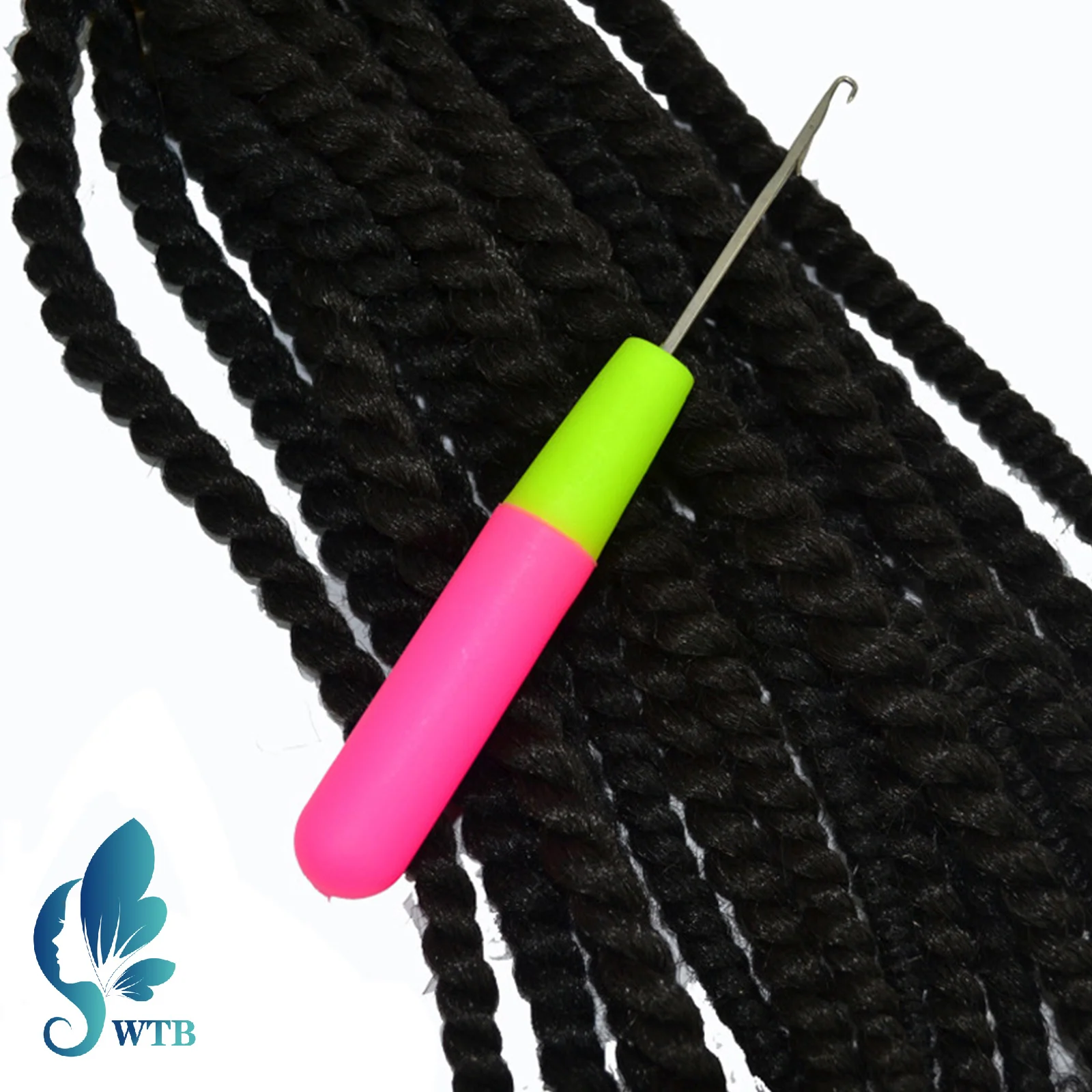 

WTB Wig Hook Needle Threader Knitting Hair Crochet Needles Plastic Crochet Braid Needle Feather Hair Extension Tools