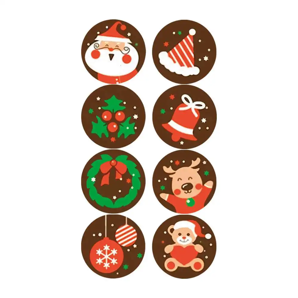 

4 Roll Sticker Christmas Day Decoration Gift Series Sticker Label Decorate Handmade Sticker Stationery Supplies