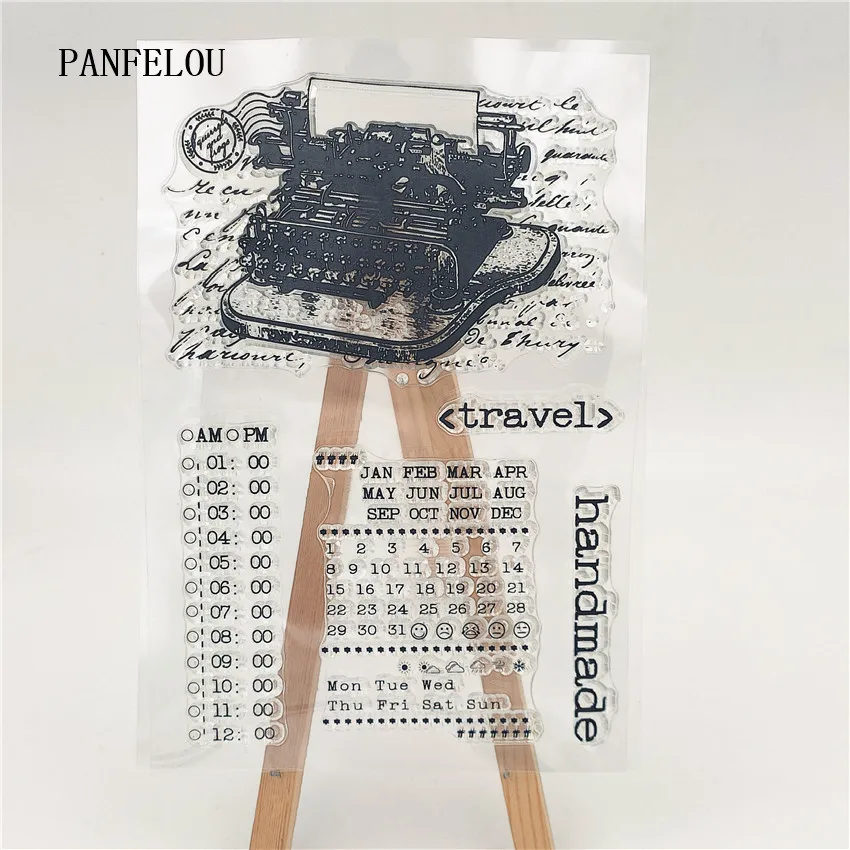 PANFELOU 11x16 см пишущая машинка прозрачный силиконовый прорезиненный прозрачные