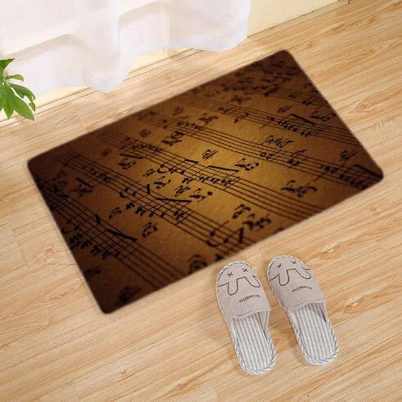 Музыкальный коврик для пианино с рисунком нот Добро пожаловать домой двери