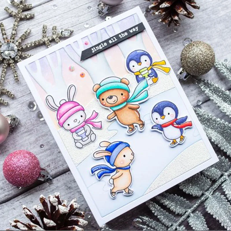 Металлические трафареты для высечки Hillside Scene в рамке изготовления открыток