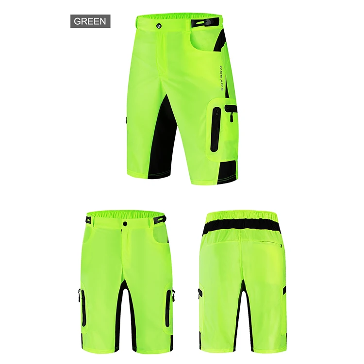 WOSAWE Baggy Cycling Shorts MTB Mountain Bike Loose-fit Padded Short Adjustable Waists Road Bike Short Trousers - Цвет: BL132-G
