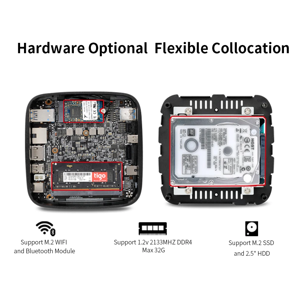 Мини-процессор Intel Core i5 7200U NUC V6 7-го поколения мини-ПК низкое энергопотребление 12 В