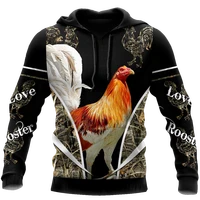 love rooster animal symbol chicken funny crewneck casual springautumn unisex 3d printed zipper pullover menwomens sweatshirt