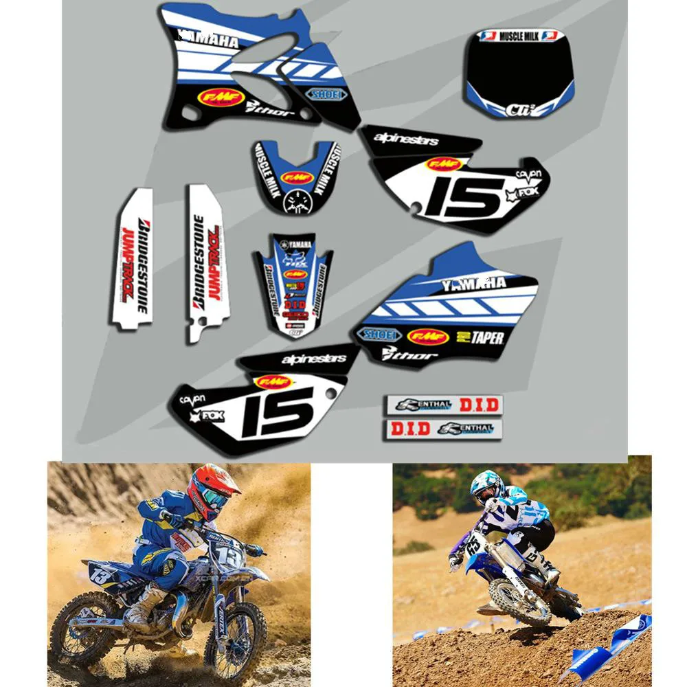 Подгонянная мотоциклетная команда графика и фоны наклейки Наборы для YAMAHA YZ85 YZ 85 2002-2005-2007-2009-2012