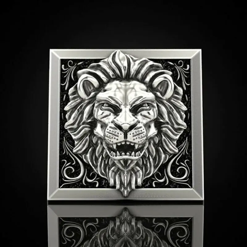 

Ring Gift Size 5-13 Party Alloy Fashion Rings Lion Two Tone for Men