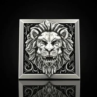 ring gift size 5 13 party alloy fashion rings lion two tone for men