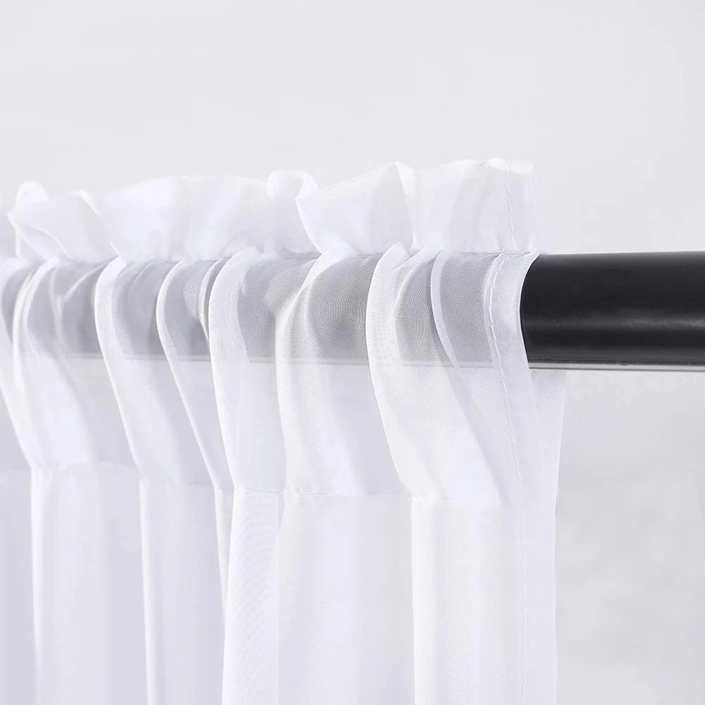 Однотонные белые тюлевые занавески для дома декоративные эркера s-тюли двери