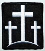 1x biker three cross embroidered patch iron on sew on military tactical %e2%89%88 7 7 7 cm