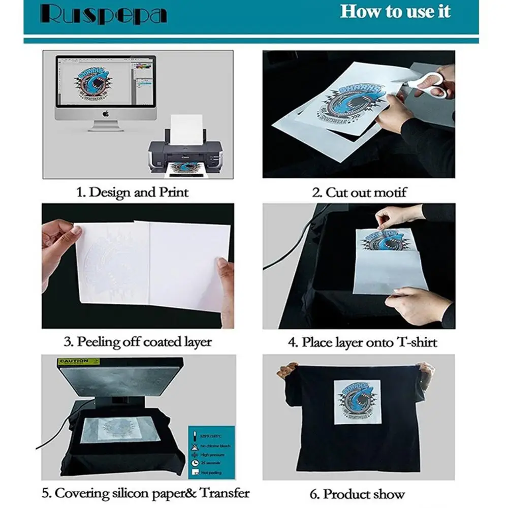 10 шт. сделай сам прозрачная переводная бумага для печати на футболке виниловая