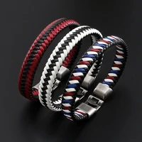 classic bracelet unisex fashion jewelry handmade colorful leather woven bracelet