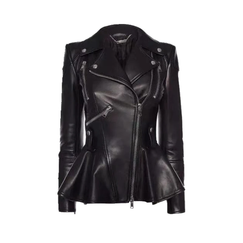 Куртка женская из натуральной овечьей кожи с заклепками | Женская одежда