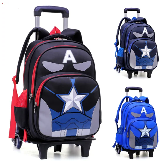 2019 новый ребенок подняться по лестнице чемодан Капитан Америка мультфильм