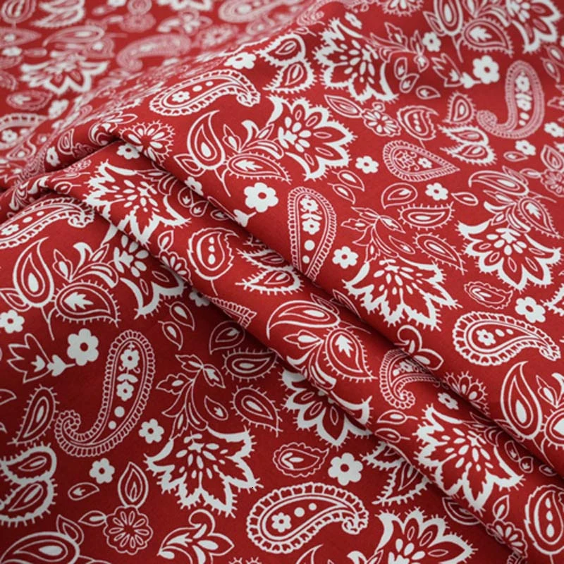 Red bottom paisley pure cotton fabric for dress shirt bazin riche vestidos tissu telas por metro african tissus stoffen tecidos | Дом и сад