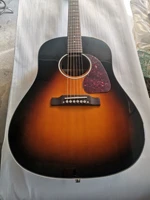 free shipping j45 style custom acoustic guitar slope shoulder dark vintage sunburst acoustic guitar professional 6 string guitar