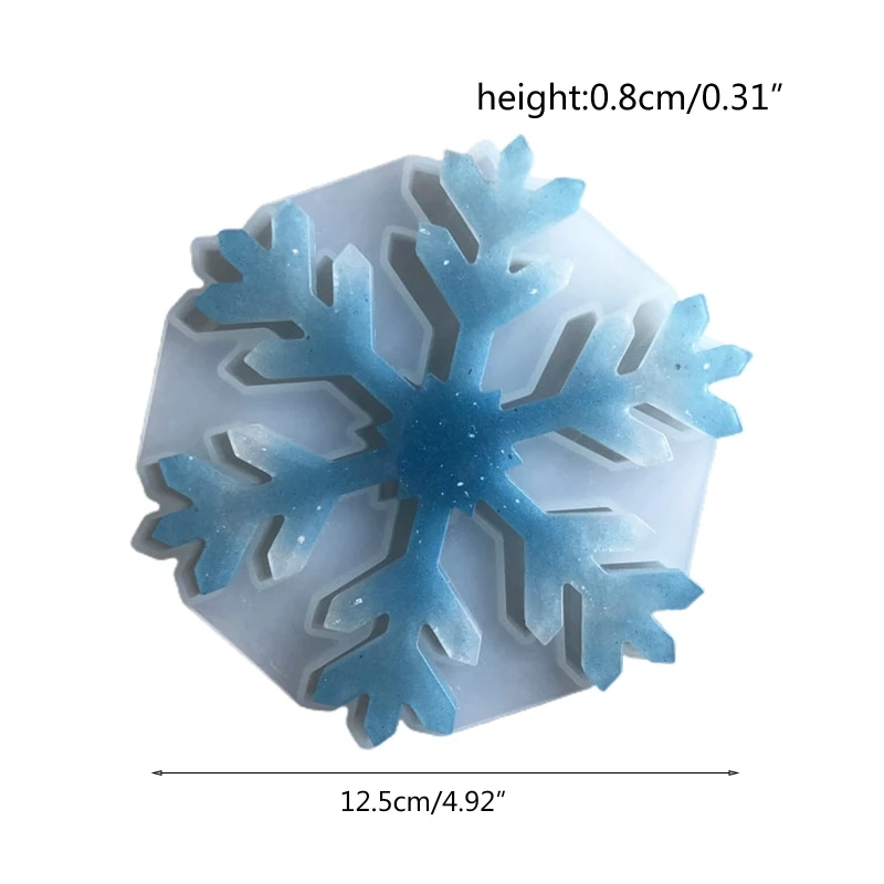 

Christmas Snowflake Coaster Casting Silicone Mould Crystal Epoxy Resin Mold DIY Crafts Jewelry Decorations Cup Mat Making Tools
