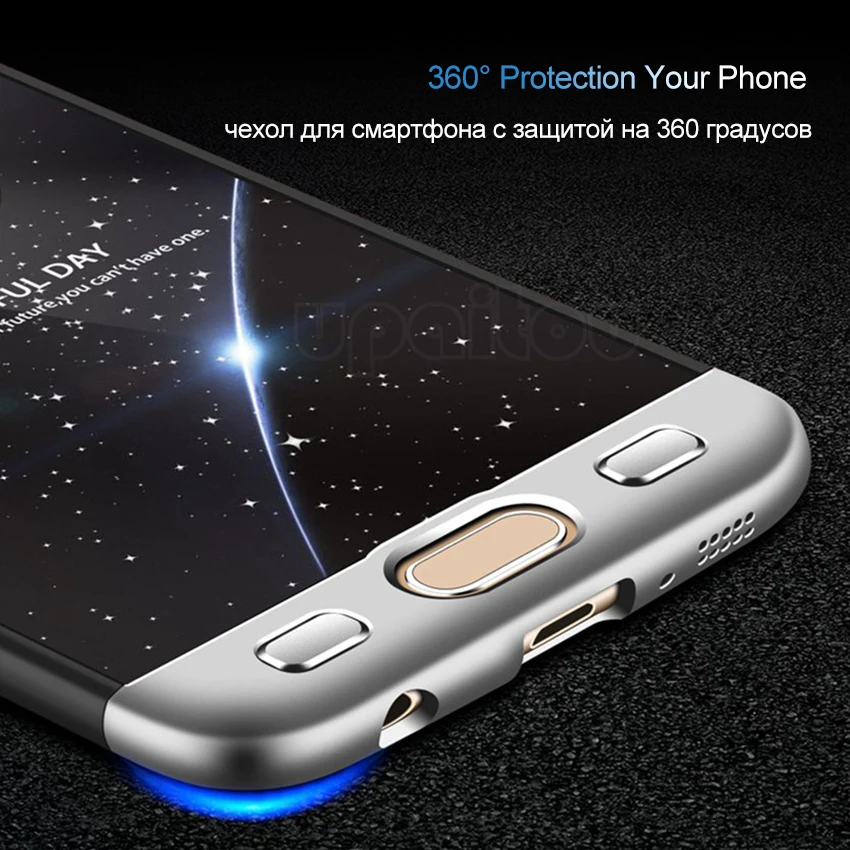360 градусов полный чехол для Samsung Galaxy S7 S8 S9 S10 e Plus Note 9 8 A20 A20e A30 A40 A50 A70 3в1 PC Жесткий