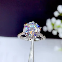 5ct moisanit ring 925 silver fashion design intense fire diamond high hardness classic fall new
