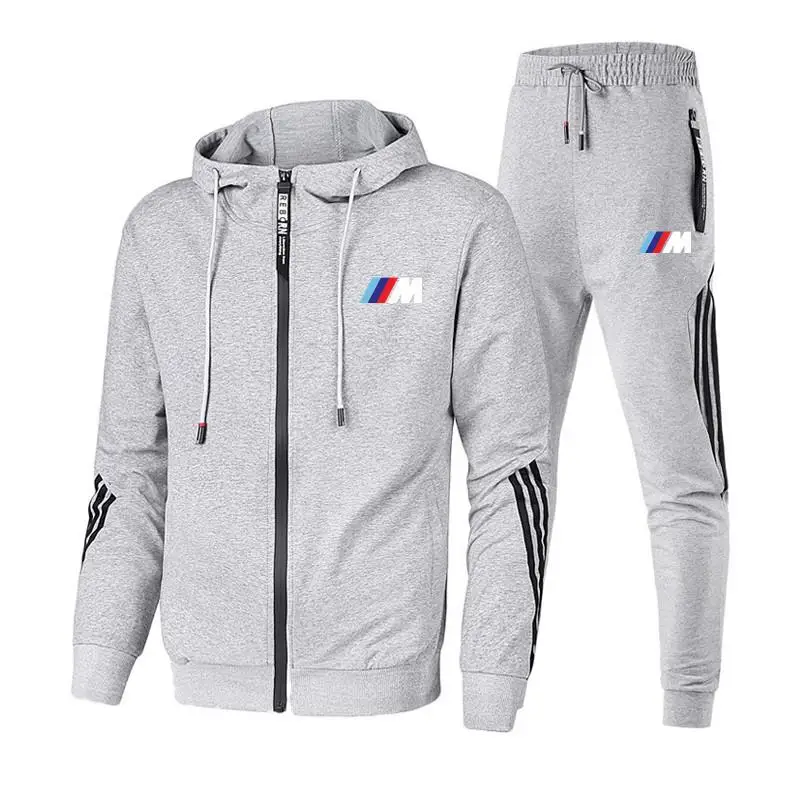 

Brand Men Casual Sets 2021 Spring New BMW Jogger Tracksuit Zipper Hoodies+Pants 2PC Sets Men's Sportswear Sport Suit Clothing