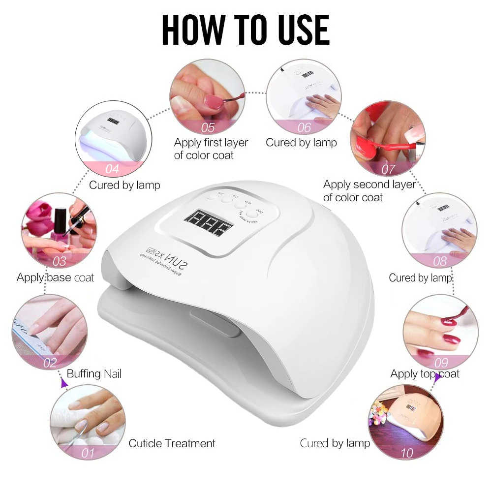 SUN 5X Plus UV LED Lamp 80W Digital Display Auto Sensor Nails Dryer Infrared induction Sunlight Curing For Gel Varnish |