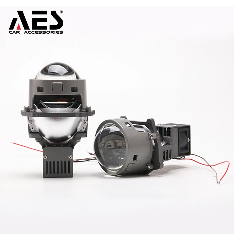 Двухсветодиодные линзы для проектора AES 2 шт 3 0 дюйма светодиодные фары 6000K с