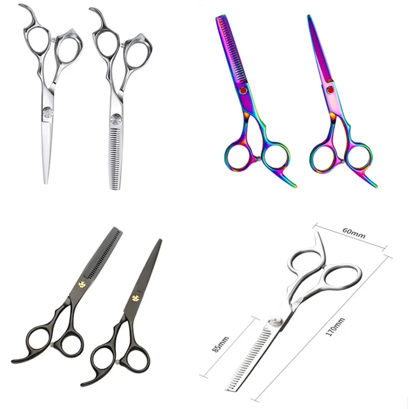 New 2Pcs/Set  Hairdressers Hair Scissors Japan Barber Big Cutting Scissors Thinning Shears Hair Clipper Hairdressing Scissors