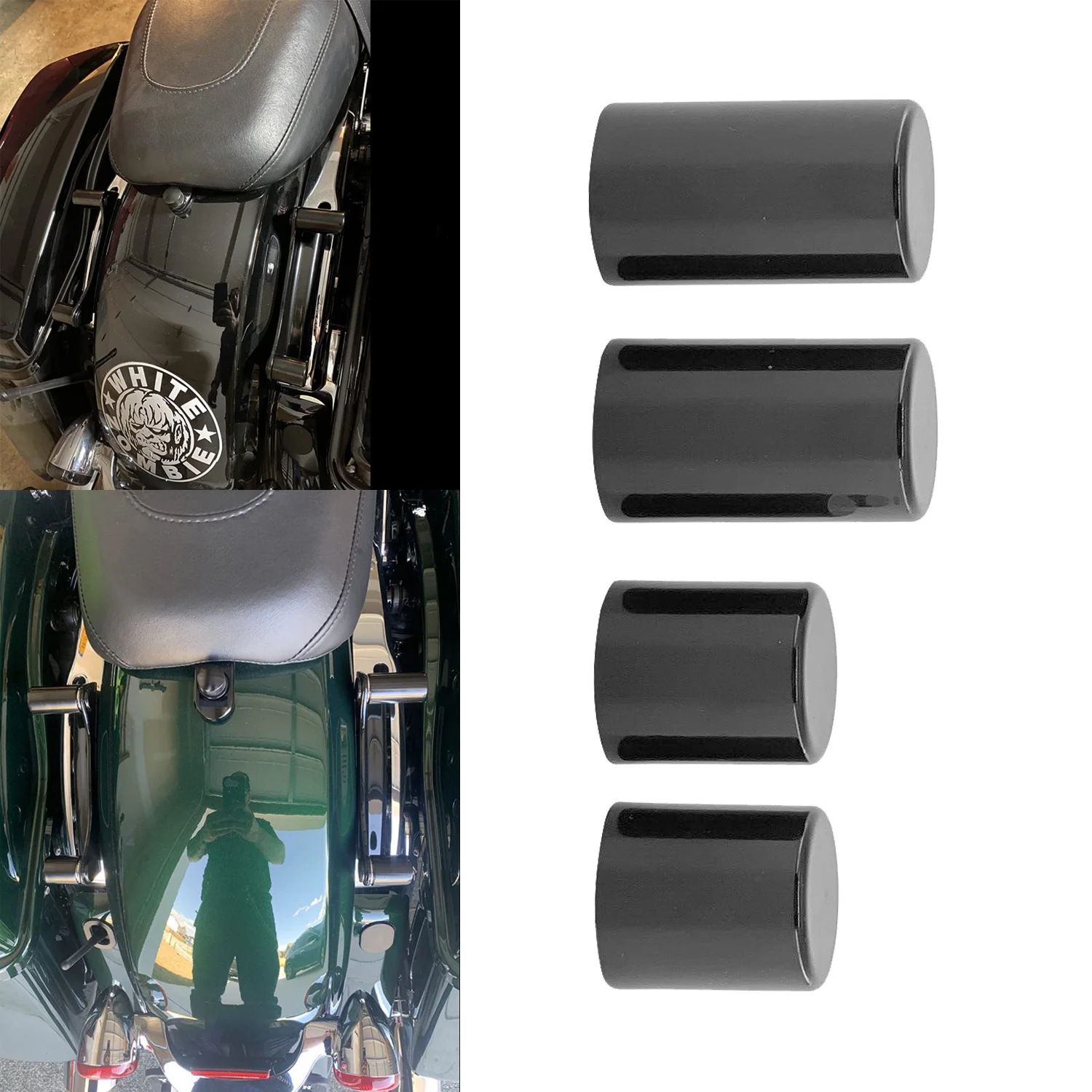 

4 шт. черные задние наконечники для Harley Touring FLHR FLHRC FLHX FLTREX 2009-2021
