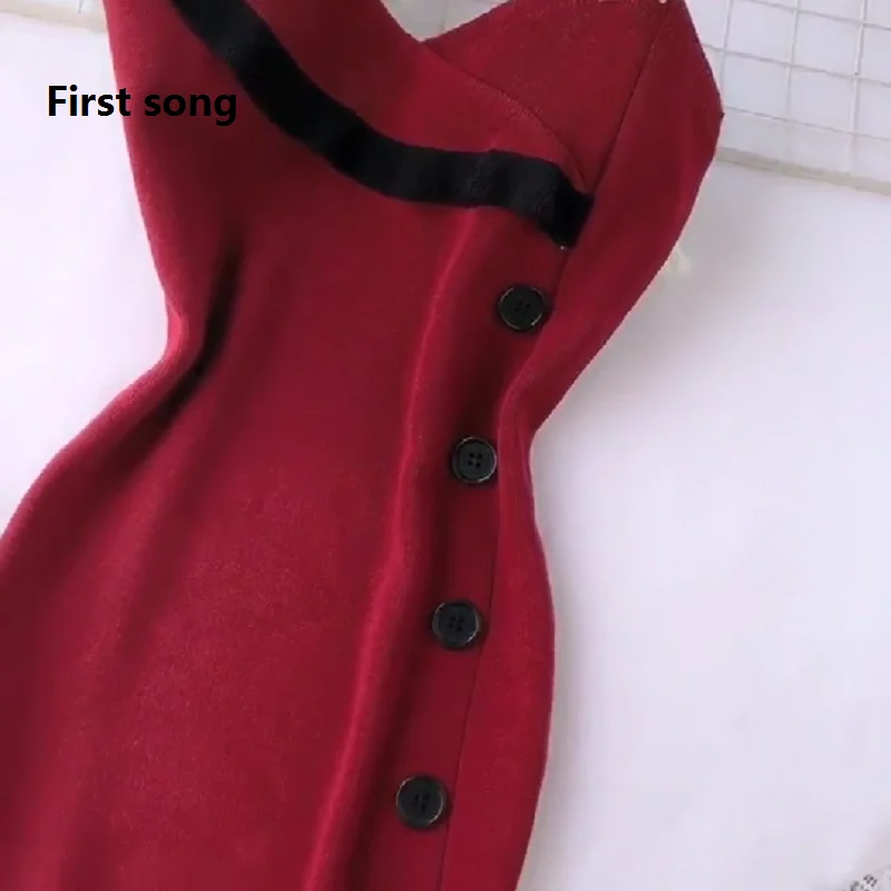 

First song Shoulder strap female bandage dress listed 2019 summer celebrity party dress Vestidos sexy red backless sleeveless dress