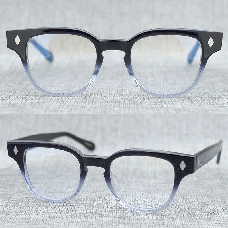 

Винтажные качественные ацетатные очки, оригинальные японские качественные очки ручной работы, новый дизайн, оправа желеобразных цветов, оптические очки с заклепками