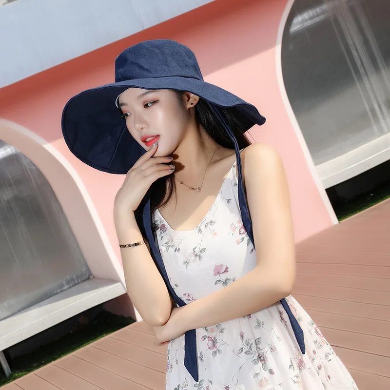 

Women Men Summer Boonie Bucket Hats Foldable Wide Brim Fisherman Caps With Long Strip Outdoor Breathable Sun Fishing Bucket Hat