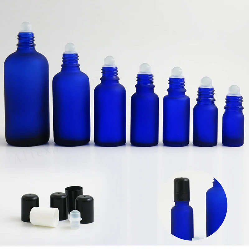 

20x Frosted Blue Roll On Roller Bottle for Essential Oil Refillable Perfume Bottle Small Containers 5ml 10ml 15ml 20ml 30ml 50ml
