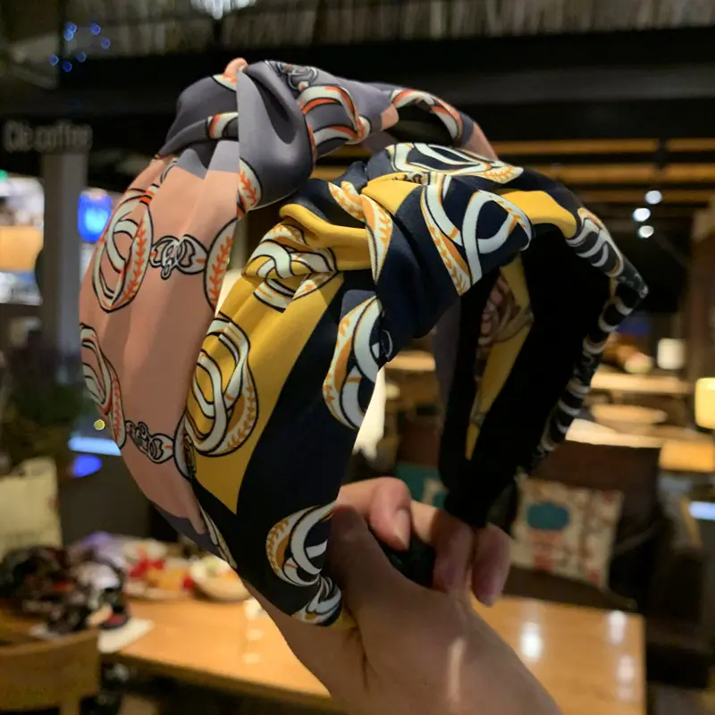 Модный стиль ободок для женщин/девушек полосатый повязка головы с принтом 2019