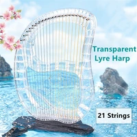 21 strings transparent lyre harp with pick tuning wrench spare string carry bag accessories musical instrument gift for beginner